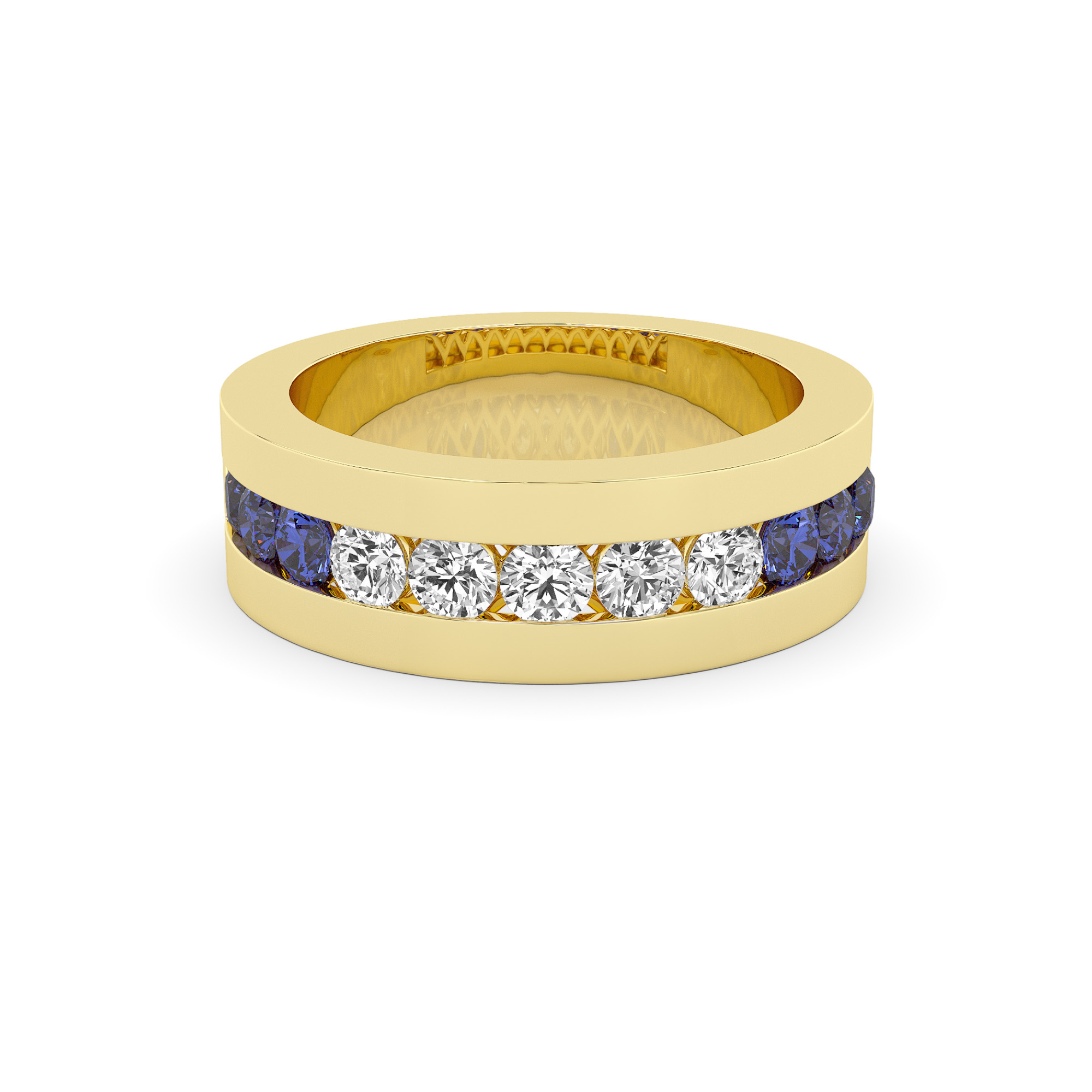 MEN'S SAPPHIRE AND DIAMOND BAND